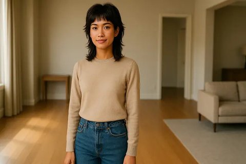 Model Rambut Layer Pendek Poni