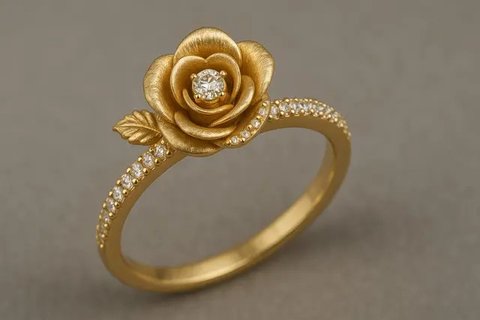 7 Model Cincin Emas Bunga Mawar, Elegan dan Unik untuk Segala Momen (sumber:AI)