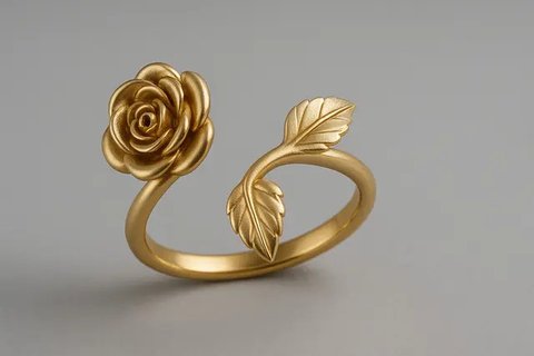 7 Model Cincin Emas Bunga Mawar, Elegan dan Unik untuk Segala Momen (sumber:AI)