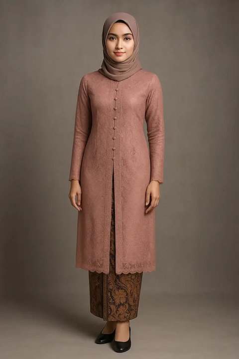 7 Model Kebaya Panjang Kancing Depan yang Trendi dan Anggun, Elegan ...