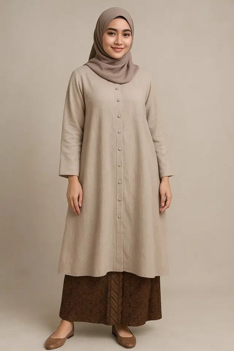 7 Model Kebaya Panjang Kancing Depan yang Trendi dan Anggun, Elegan ...