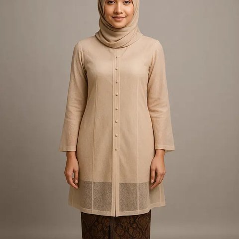 7 Model Kebaya Panjang Kancing Depan yang Trendi dan Anggun, Elegan ...