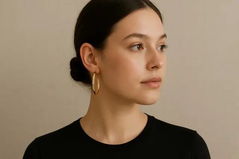 Pilihan Anting Emas Bulat Minimalis Modern