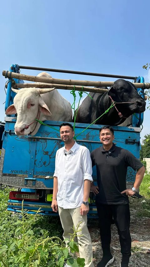 Sejumlah artis rayakan Idul Adha dengan hewan kurban. Dewi Perssik tak hanya berkurban tapi ikut motong daging. Raffi Ahmad berbagi dengan Sonny Septian. (Foto: Dok. Instagram @raffinagita