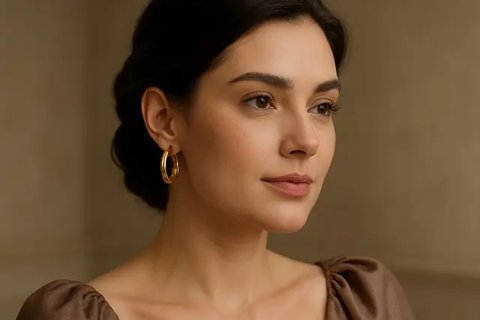 Rekomendasi Model Anting Emas yang Cocok untuk Telinga Tebal (created by AI)