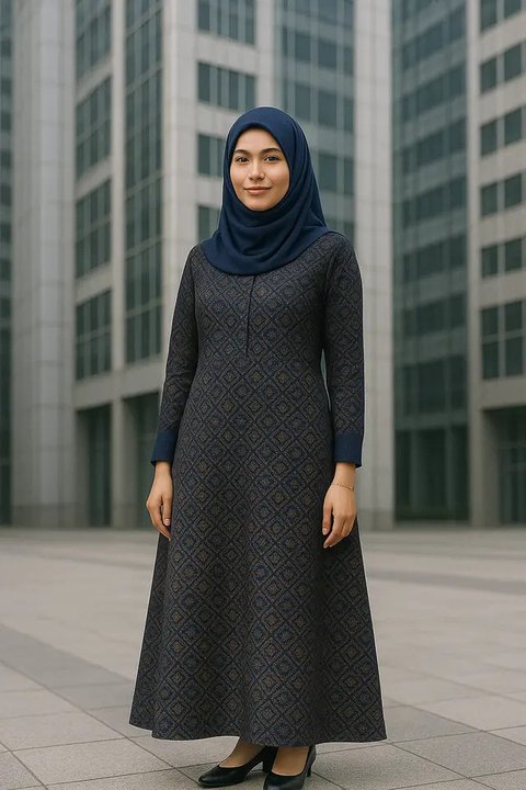 Gamis Batik Kantor Modern (Foto: ChatGPT)