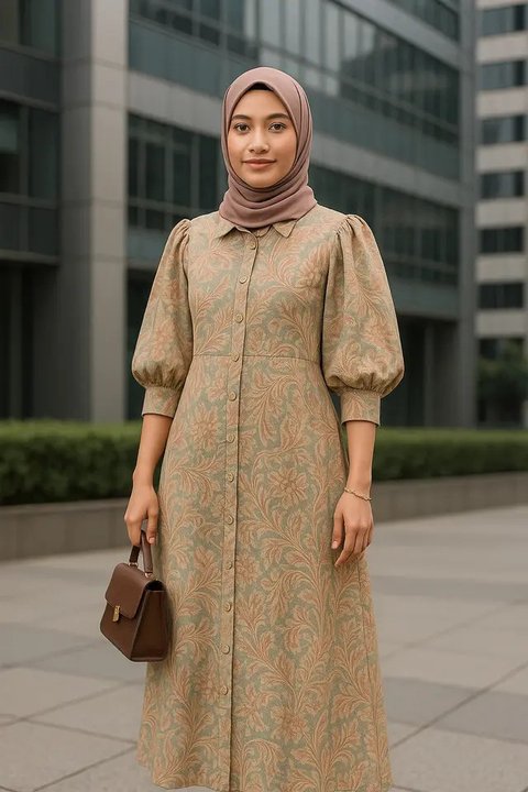 Gamis Batik Kantor Modern (Foto: ChatGPT)