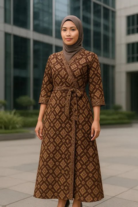 Gamis Batik Kantor Modern (Foto: ChatGPT)