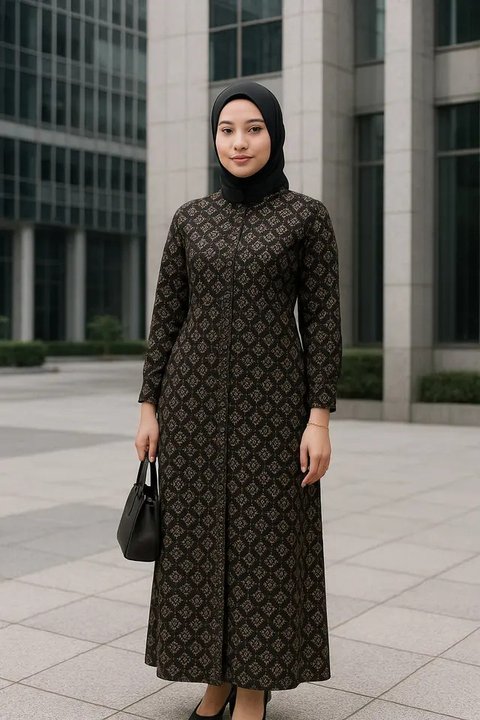 Gamis Batik Kantor Modern (Foto: ChatGPT)