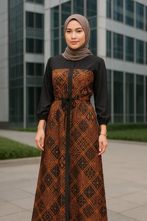 Gamis Batik Kantor Modern (Foto: ChatGPT)