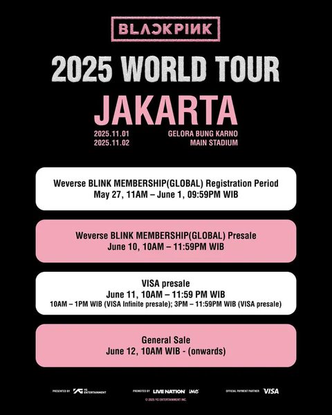 YG Entertainment Umumkan Jadwal Tambahan World Tour BLACKPINK (credit: instagram/blackpinkofficial)