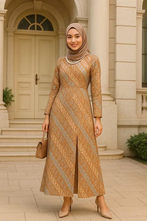 Rekomendasi Gamis Batik Belah Samping, Tampil Trendi dan Anggun (created by AI)