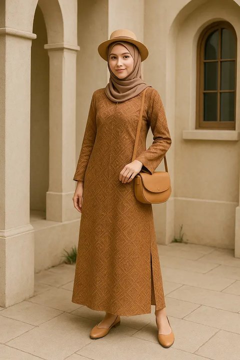 Rekomendasi Gamis Batik Belah Samping, Tampil Trendi dan Anggun (created by AI)