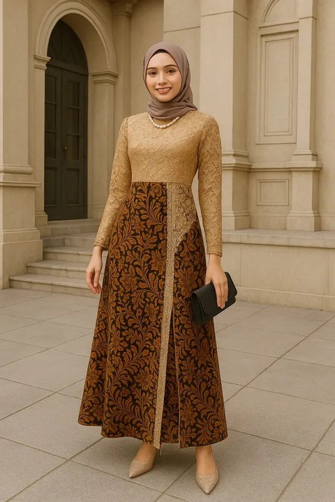 Rekomendasi Gamis Batik Belah Samping, Tampil Trendi dan Anggun (created by AI)