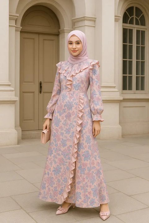 Rekomendasi Gamis Batik Belah Samping, Tampil Trendi dan Anggun (created by AI)