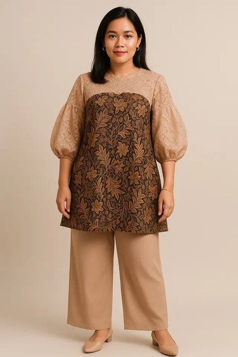 Tunik Batik Kombinasi Brokat (Foto: ChatGPT)