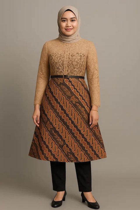 Tunik Batik Kombinasi Brokat (Foto: ChatGPT)