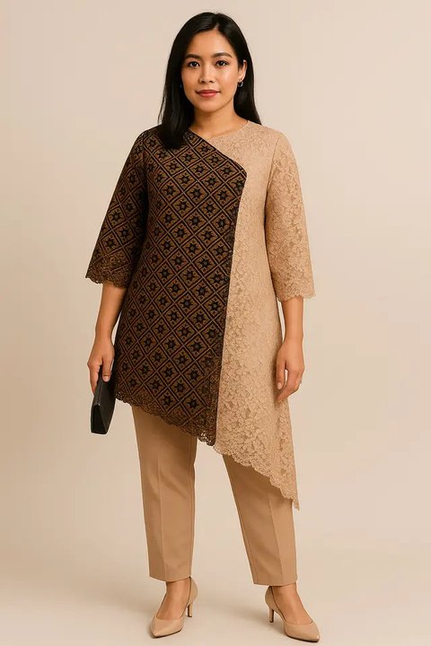 Tunik Batik Kombinasi Brokat (Foto: ChatGPT)