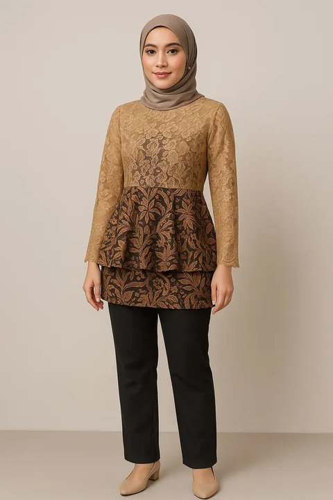 Tunik Batik Kombinasi Brokat (Foto: ChatGPT)