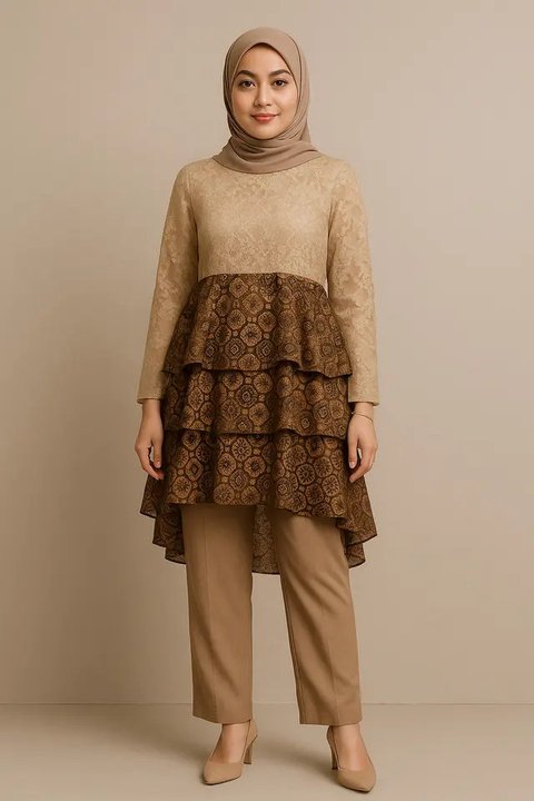 Tunik Batik Kombinasi Brokat (Foto: ChatGPT)