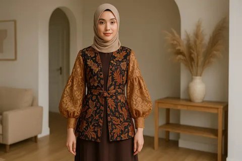 7 Outer Batik Kondangan yang Elegan dan Kekinian, Bisa Dipadukan dengan Gamis hingga Rok Tulis (sumber:AI)
