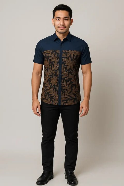 Model Batik Slimfit Pria Lengan Pendek yang Cocok untuk Semua Umur (Foto: ChatGPT)