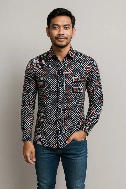 Model Batik Slimfit Pria Lengan Pendek yang Cocok untuk Semua Umur (Foto: ChatGPT)