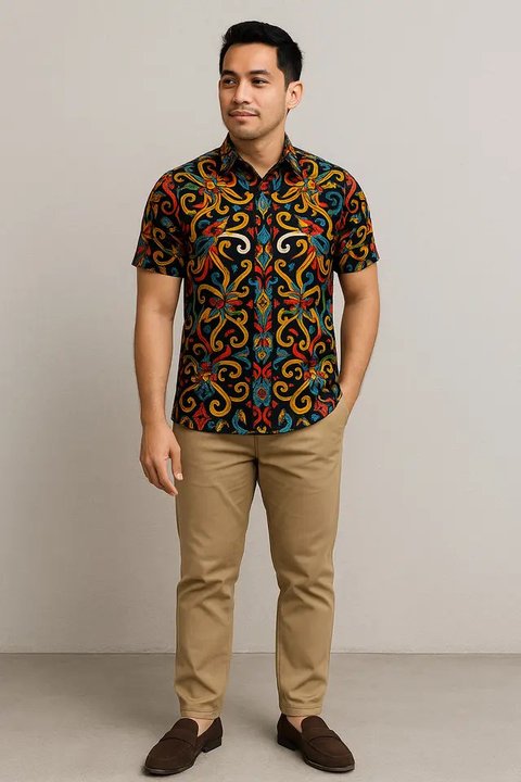 Model Batik Slimfit Pria Lengan Pendek yang Cocok untuk Semua Umur (Foto: ChatGPT)