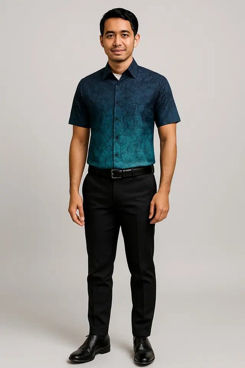 Model Batik Slimfit Pria Lengan Pendek yang Cocok untuk Semua Umur (Foto: ChatGPT)