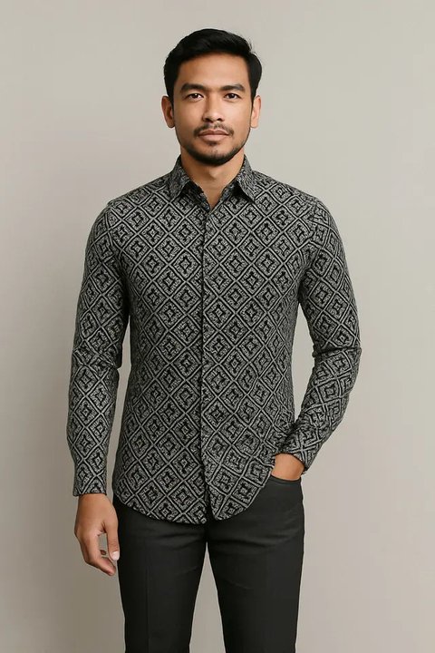 Model Batik Slimfit Pria Lengan Pendek yang Cocok untuk Semua Umur (Foto: ChatGPT)
