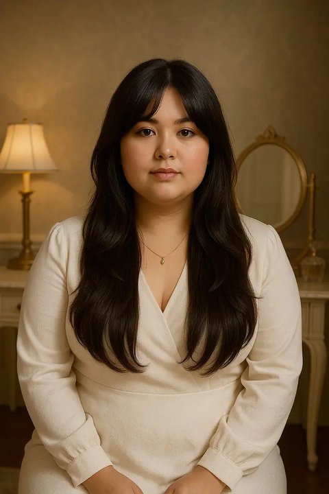 Model Rambut Layer Panjang Wajah Bulat untuk Usia 30-an (Foto: ChatGPT)