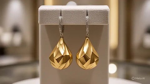 Anting Emas Motif Bunga/AI