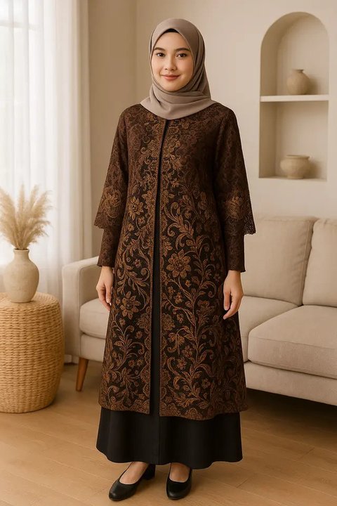 7 Outer Batik Kondangan yang Elegan dan Kekinian, Bisa Dipadukan dengan Gamis hingga Rok Tulis (sumber:AI)