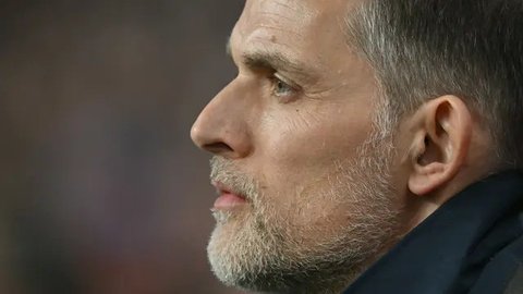 Pelatih baru Timnas Inggris, Thomas Tuchel memimpin laga Kualifikasi Piala Dunia 2026 melawan Albania di Wembley Stadium, London, Jumat (21/03/2025) waktu setempat. (AFP/Glyn Kirk)
