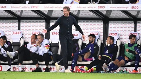 Tim asuhan pelatih Julian Nagelsmann unggul 2-1 atas Yunani. (Uwe KRAFT/AFP)