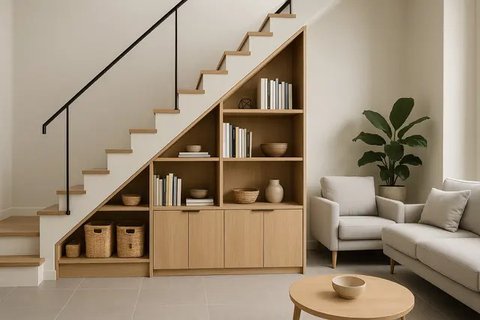 Desain Rumah Minimalis Modern dengan Furnitur Multifungsi (created by AI)