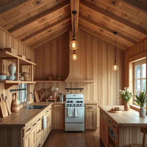 Desain Dapur Terbuka Dibelakang Rumah Sederhana by Qwen.AI