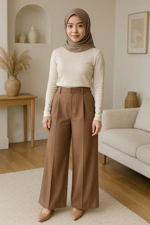 7 Tips Memakai Celana Kulot untuk Wanita Tinggi 150an, Tetap Stylish Tanpa Terlihat Tenggelam (sumber:AI)