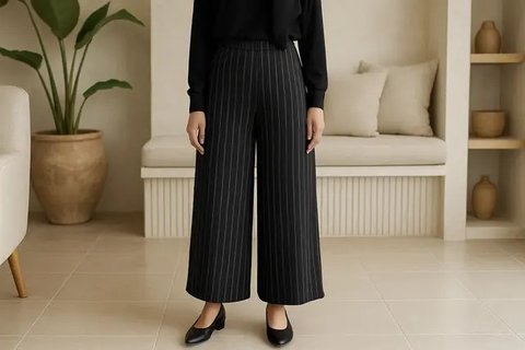 7 Tips Memakai Celana Kulot untuk Wanita Tinggi 150an, Tetap Stylish Tanpa Terlihat Tenggelam (sumber:AI)