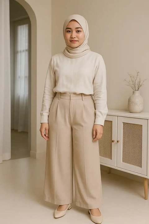 7 Tips Memakai Celana Kulot untuk Wanita Tinggi 150an, Tetap Stylish Tanpa Terlihat Tenggelam (sumber:AI)