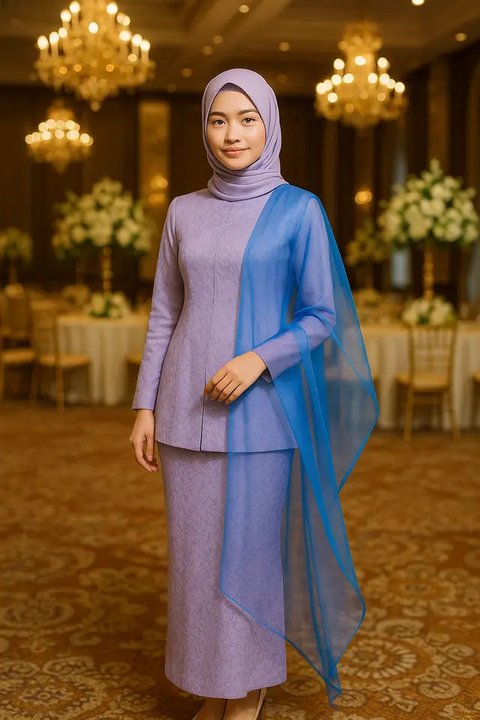 Model Kebaya dengan Selendang Bahu (created by AI)