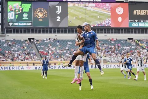 Aksi Jude Bellingham di laga Real Madrid vs Pachuca di Piala Dunia Antarklub 2025, Senin (23/06/2025). (AP Photo/Chris Carlson)