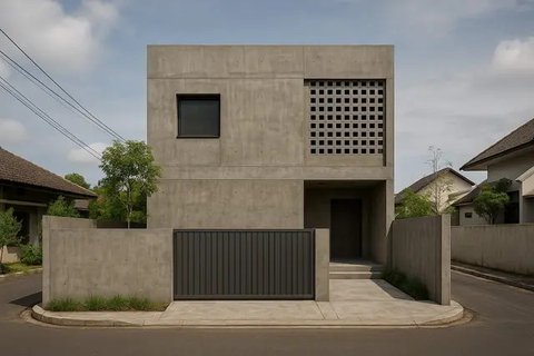 7 Model Rumah di Lahan Tusuk Sate yang Tetap Estetik dan Nyaman Ditinggali (sumber:AI)