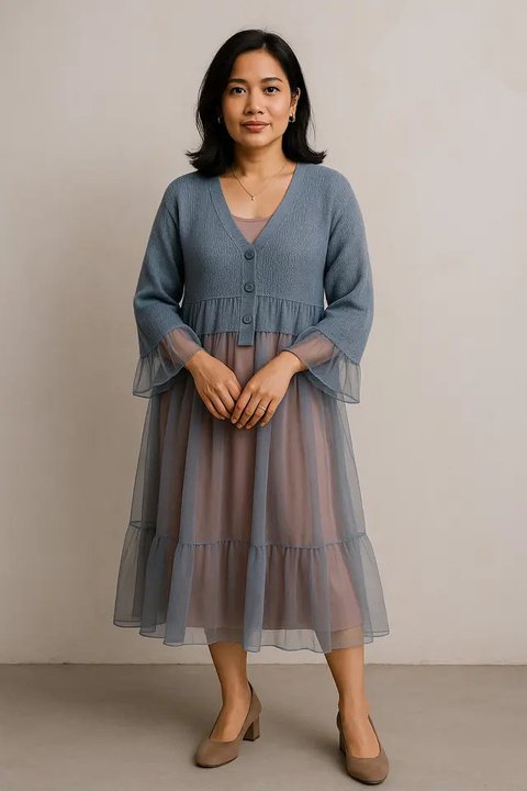 Cardigan Rajut Panjang untuk Kondangan (Foto: ChatGPT)