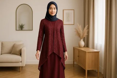 7 Model Cardigan Brokat untuk Gamis, Tampil Mewah Tanpa Berlebihan (sumber:AI)