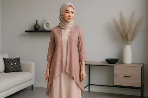 7 Model Cardigan Brokat untuk Gamis, Tampil Mewah Tanpa Berlebihan (sumber:AI)