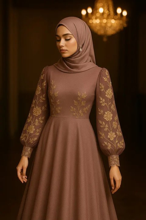 Model Gamis Bunga untuk Kondangan agar Terlihat Elegan (Foto: ChatGPT)