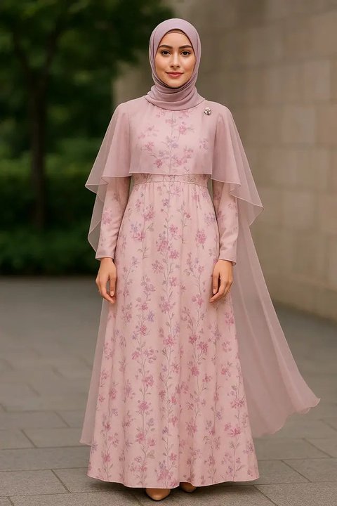 Model Gamis Bunga untuk Kondangan agar Terlihat Elegan (Foto: ChatGPT)