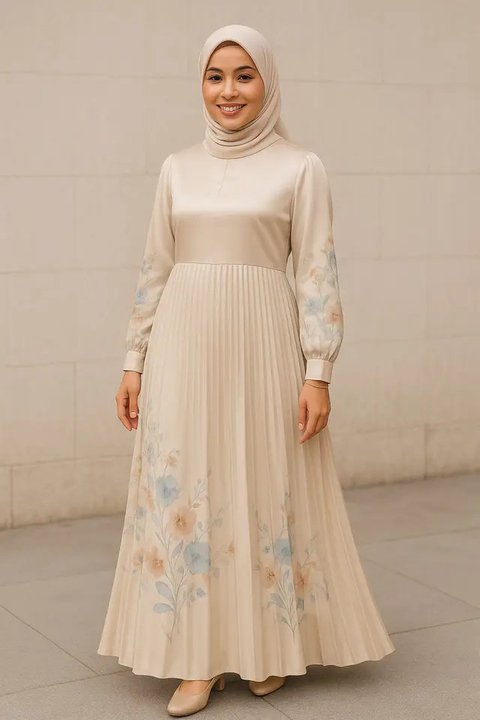 Model Gamis Bunga untuk Kondangan agar Terlihat Elegan (Foto: ChatGPT)