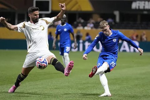Bruno Henrique dari Flamengo berselebrasi di akhir pertandingan Grup D Piala Dunia Antarklub antara Flamengo dan Chelsea di Philadelphia, Jumat, 20 Juni 2025. (AP Photo/Derik Hamilton)